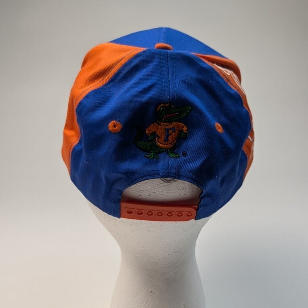 Vintage Flordia Gators Football Colorblock Blue & Orange Big Text Snapback Hat - Picture 3 of 6